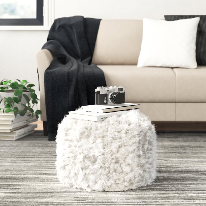 Zipcode Design™ Sallie Fuzzy Pouf Ottoman & Reviews | Wayfair